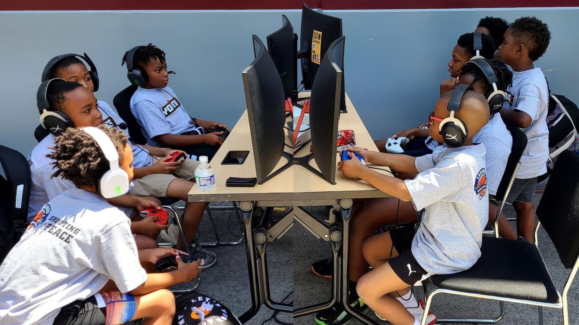 BGL gaming lab with neon lighting